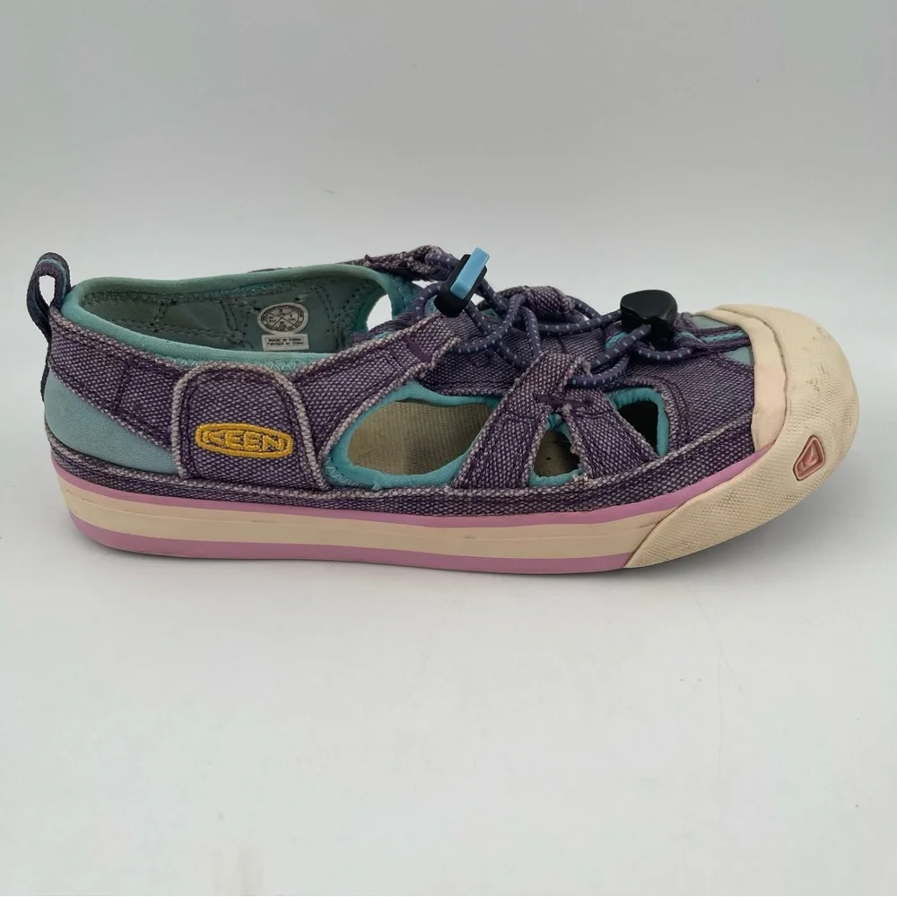 Keen Kids Newport H2 Purple Distressed Canvas Outdoor Hiking Water Shoes-Size 3Y